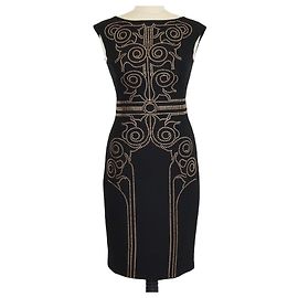 Autre Marque Mini abito senza maniche Versace Collection nero con cristalli