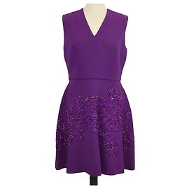 Elie Saab Elis Saab ärmelloses Minikleid aus Amethyst-Viskosemischung mit bestickten Pailletten
