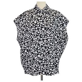 Camisa sin mangas Marni de algodón floral blanco/negro