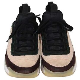 Baskets basses Chanel Multicolor en daim matelassé et tissu CC