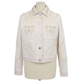 Hermès Hermes Naturel Denim Bestickte Jacke
