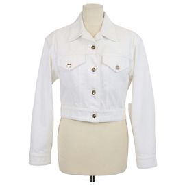 Chaqueta crop de denim blanco Louis Vuitton