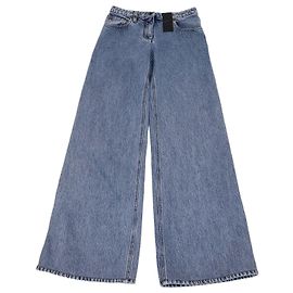 Pantalones anchos de denim azul Louis Vuitton