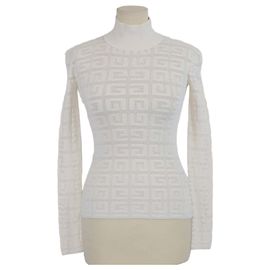 Jersey de cuello alto Givenchy en viscosa de punto jacquard 4G Off White