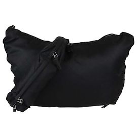Borsa Hobo Oversized in Nylon con Stampa Intrecciato Nera Bottega Veneta con Borsa a Vita