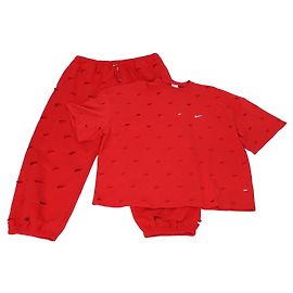 Autre Marque Set T-shirt e Pantaloni Nike x Jacquemus in cotone rosso con Swoosh Cut Out