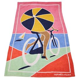 Hermès Hermes Multicolor Terry Cloth La Route Des Plages Beach Towel