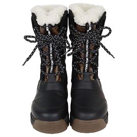 Botas de nieve T-Rex Fendi en lona revestida Zucca negra/marrón y cuero