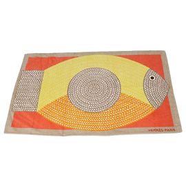 Hermès Toalla de playa Hermes Multicolor Terry Cloth Poisson Natte