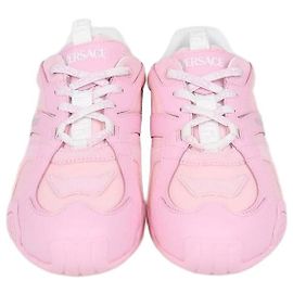 Sneakers basse Galaxia in pelle e nylon rosa Versace