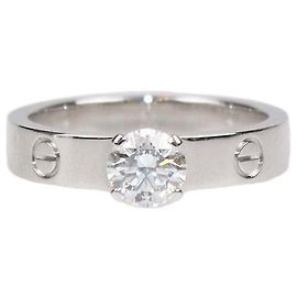 Cartier Love Ring aus 18K Weißgold mit Brillantschliff-Solitärdiamant Größe 54