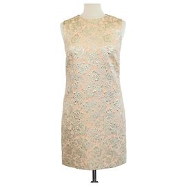 Abito senza maniche in broccato misto Peach/Gold Dolce & Gabbana