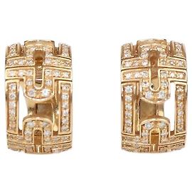 Bulgari Orecchini a cerchio Parentesi Bvlgari in oro rosa 18K e diamanti