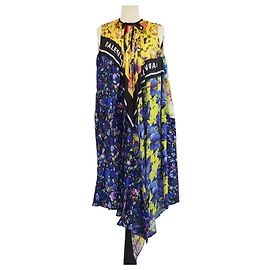 Vestido midi plisado Balenciaga de jersey multicolor con estampado floral