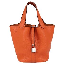 Hermès Hermes Picotin Lock 18 Tasche aus Orange Clemence Leder