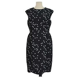 Autre Marque Abito lunghezza ginocchio in jacquard a pois nero/bianco CH Carolina Herrera