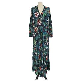 Zadig & Voltaire Multicolor Print Jungle Roumi Long Dress