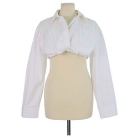 Top corto La Chemise Bahia en mezcla de algodón blanco Jacquemus