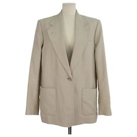Blazer monopetto in lino beige Acne Studios