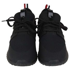 Sneakers basse Emilia Moncler in neoprene nero e pelle verniciata