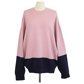 Camisola de manga comprida e gola redonda tricolor Roksanda