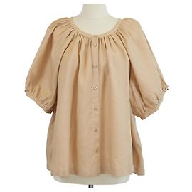 Blusa Loro Piana in lino e ramia Gritt marrone