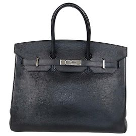 Hermès Borsa Birkin 35 Hermes in pelle Togo nera con hardware in palladio