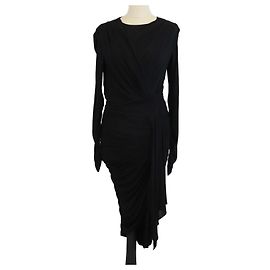 Isabel Marant Zorah Kleid aus Viskose, schwarz, gerafft und drapiert