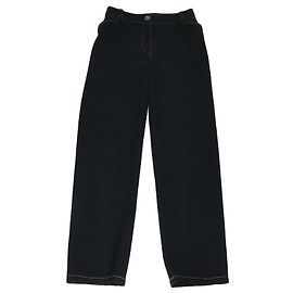 Pantalones de pierna recta Chanel en acetato negro