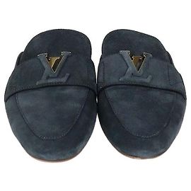 Louis Vuitton LV Mare Flex Open Back Loafer aus blauem Wildleder