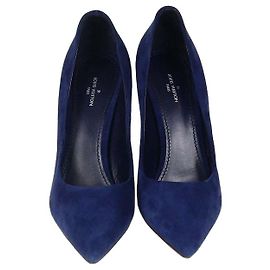 Décolleté a punta in camoscio blu navy Louis Vuitton