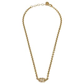 Collana a catena 30 Montaigne in metallo dorato e cristalli Christian Dior