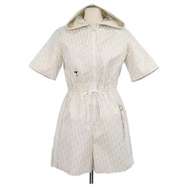Mono con capucha Christian Dior Gold/Ivory Oblique Blend Polyester
