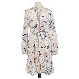 Vestido camisa con cinturón Tory Burch de seda multicolor con estampado Poetry of Things