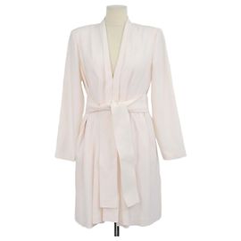 A.L.C. Mini-Kleid aus Polyester-Mischgewebe in Hellrosa mit langen Ärmeln und Taillenband