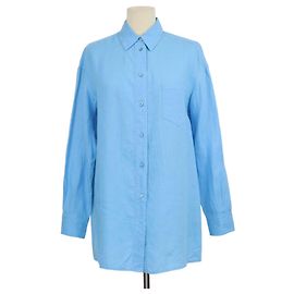 Camisa Loro Piana de manga larga en lino azul