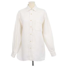 The Row Camisa oversize de botones Nesson en denim de lino crema