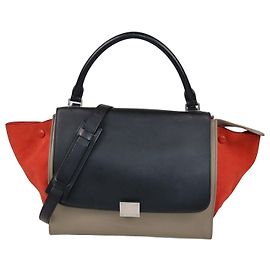Céline Celine Trapeze Medium Tasche aus tricolor Leder und Wildleder