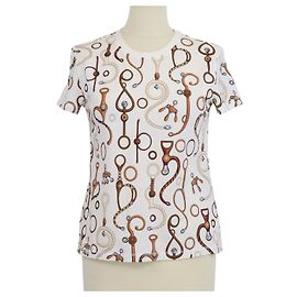 Hermès T-shirt Hermes in cotone bianco Panoplie Tout Print