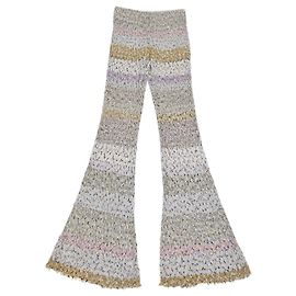 Pantaloni metallizzati a righe in viscosa multicolore Missoni