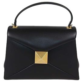 Borsa a mano piccola Valentino One Stud in pelle nera