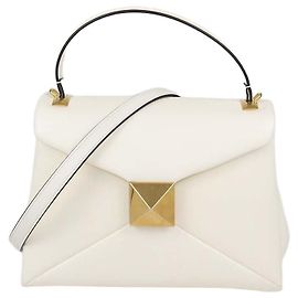 Borsa a mano Valentino Small One Stud in pelle avorio