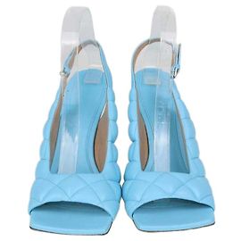 Sandali Slingback in pelle imbottita azzurro Bottega Veneta