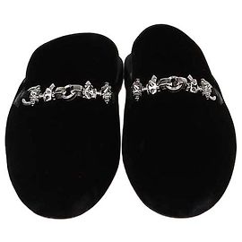 Christian Louboutin Black Velvet Coolito Embellished Mules