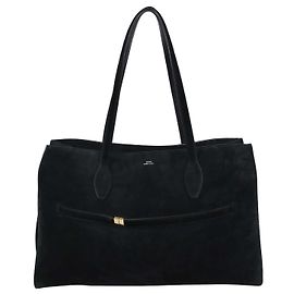 Totême Toteme Lounge Tote mit Gürtel aus schwarzem Wildleder