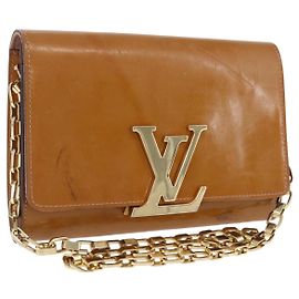 LOUIS VUITTON Vernis Pochette Louise GM Clutch Bag Dunne LV Auth 200232
