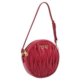 Borsa Miu Miu Matelassé in pelle rossa e oro Auth 199435V