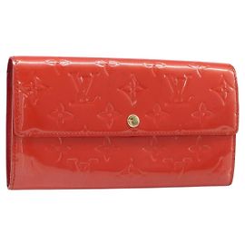 LOUIS VUITTON Vernis Portefeuille Sarah Wallet Orenge Sunset M93634 Auth 198315A