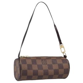 LOUIS VUITTON Damier Ebene Papillon Pouch LV Auth 199885A