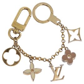 LOUIS VUITTON Fleur de Monogram Charm Metal Gold Tone LV Auth BA15463